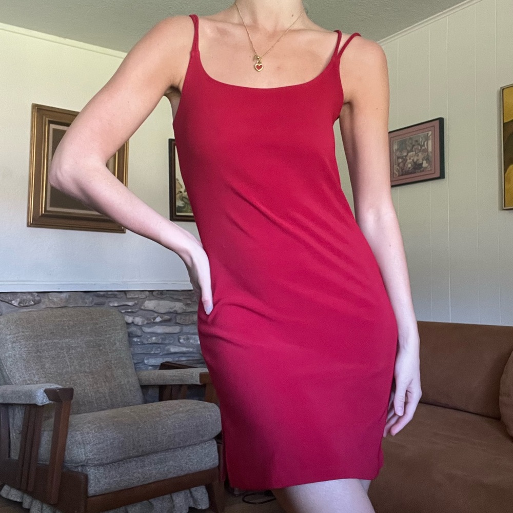 Vintage Y2K red ruby stretchy dress
